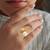 Brass gold cz pearl fashion finger ring for women