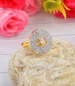 Brass moissanite finger ring for women