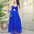 Leheriya Blue Color Flared Dress Fully Flared Party Wear Gown Dress Wedding Wear Dress