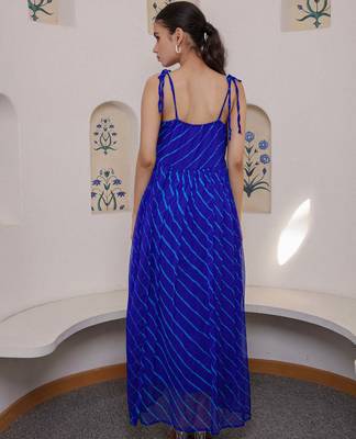 Leheriya Blue embroidered Flared Dress Fully Flared Party Wear Gown Dress Wedding Wear Dress 2