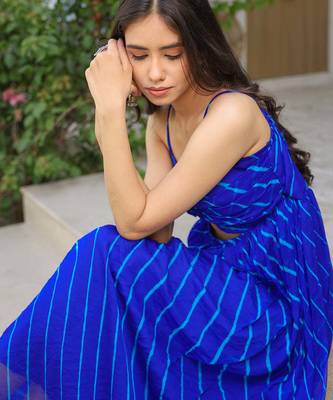Leheriya Blue embroidered Flared Dress Fully Flared Party Wear Gown Dress Wedding Wear Dress 4