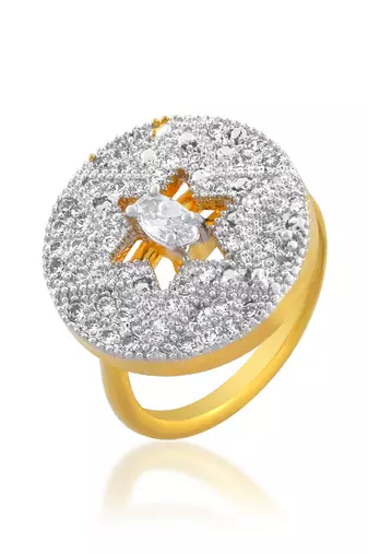Brass moissanite finger ring for women
