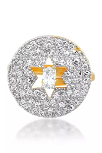 Brass moissanite finger ring for women