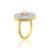 Brass moissanite finger ring for women