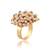 Brass goldcz and pearl fingerring women free size