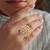 Brass goldcz and pearl fingerring women free size