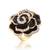 Brass gold plated cz black rose design fashion finger ring women free size