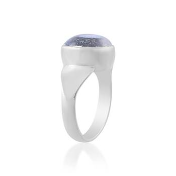 Brass silver plated faux opal finger ring 4