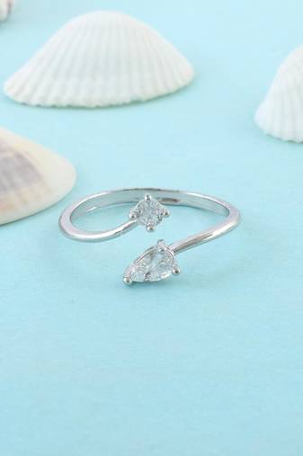 Brass silver plated imitation diamond moissanite finger ring for women girls