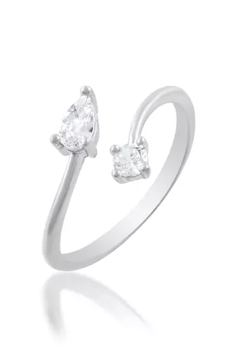 Brass silver plated imitation diamond moissanite finger ring for women girls