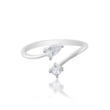 Brass silver plated imitation diamond moissanite finger ring for women girls 3