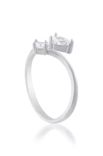 Brass silver plated imitation diamond moissanite finger ring for women girls