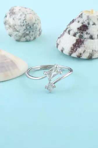 Brass silver plated imitation diamond moissanite finger ring for women girls