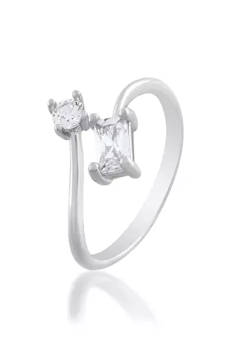 Brass silver plated imitation diamond moissanite finger ring for women girls