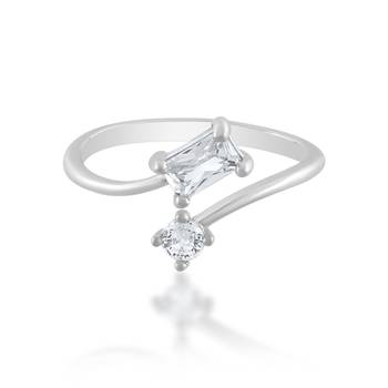 Brass silver plated imitation diamond moissanite finger ring for women girls 3