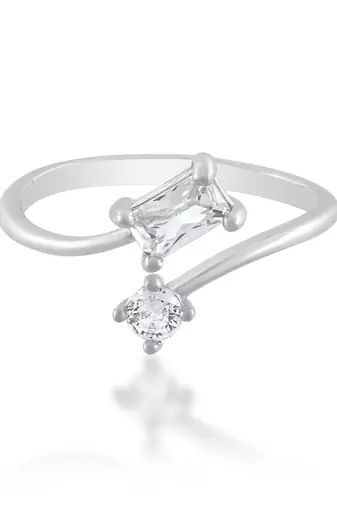 Brass silver plated imitation diamond moissanite finger ring for women girls