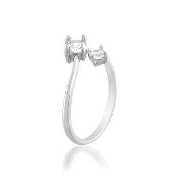 Brass silver plated imitation diamond moissanite finger ring for women girls 4