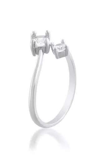 Brass silver plated imitation diamond moissanite finger ring for women girls