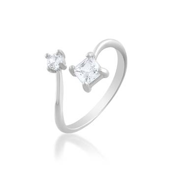 Brass silver plated imitation diamond moissanite finger ring for women girls 2