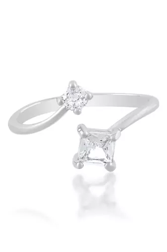 Brass silver plated imitation diamond moissanite finger ring for women girls