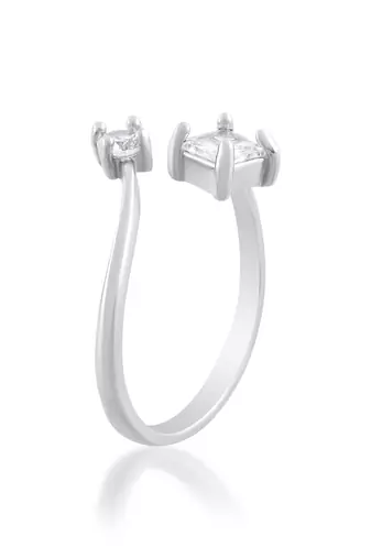 Brass silver plated imitation diamond moissanite finger ring for women girls