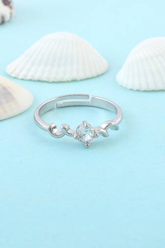 Brass silver plated imitation diamond moissanite finger ring for women girls