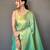 Sea Green Shining Tissue silk blend Saree 