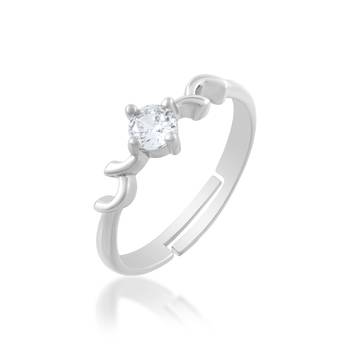 Brass silver plated imitation diamond moissanite finger ring for women girls 2