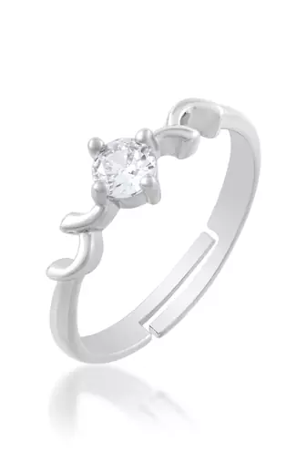 Brass silver plated imitation diamond moissanite finger ring for women girls