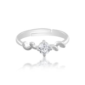 Brass silver plated imitation diamond moissanite finger ring for women girls 3