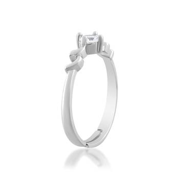 Brass silver plated imitation diamond moissanite finger ring for women girls 4