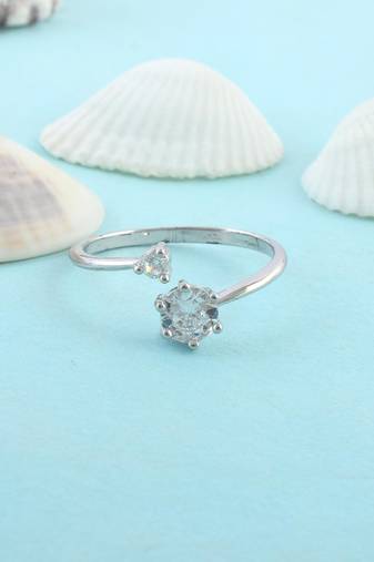 Brass silver plated imitation diamond moissanite finger ring for women girls