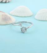 Brass silver plated imitation diamond moissanite finger ring for women girls
