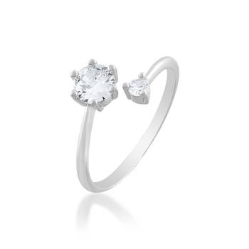 Brass silver plated imitation diamond moissanite finger ring for women girls 2