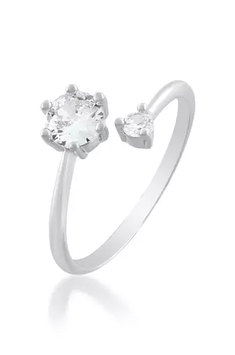 Brass silver plated imitation diamond moissanite finger ring for women girls