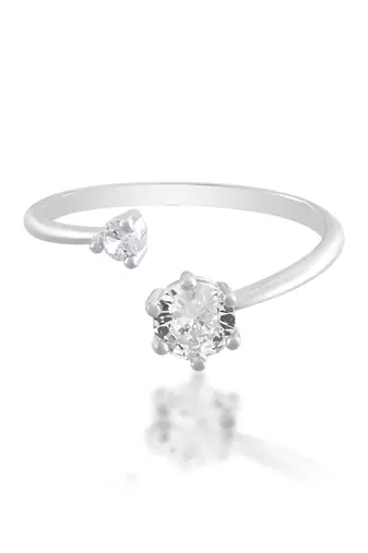 Brass silver plated imitation diamond moissanite finger ring for women girls