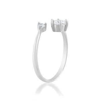 Brass silver plated imitation diamond moissanite finger ring for women girls 4