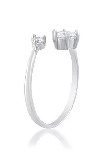 Brass silver plated imitation diamond moissanite finger ring for women girls