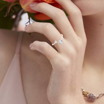 Brass silver plated imitation diamond moissanite finger ring for women girls 5