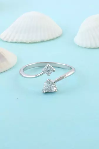 Brass silver plated imitation diamond moissanite finger ring for women girls