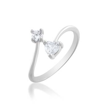 Brass silver plated imitation diamond moissanite finger ring for women girls 2
