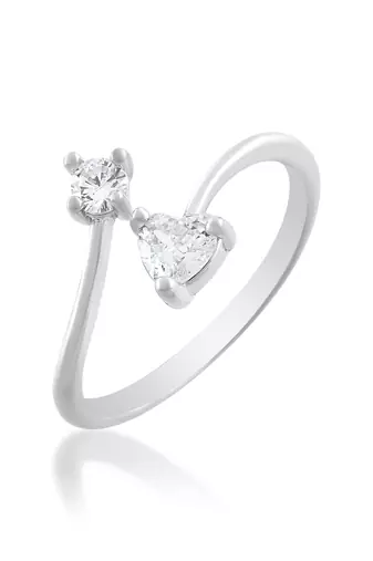 Brass silver plated imitation diamond moissanite finger ring for women girls