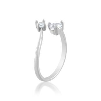 Brass silver plated imitation diamond moissanite finger ring for women girls 4