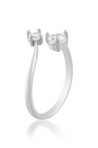 Brass silver plated imitation diamond moissanite finger ring for women girls