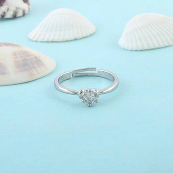 Brass silver plated imitation diamond moissanite finger ring for women girls 1