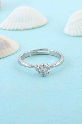 Brass silver plated imitation diamond moissanite finger ring for women girls