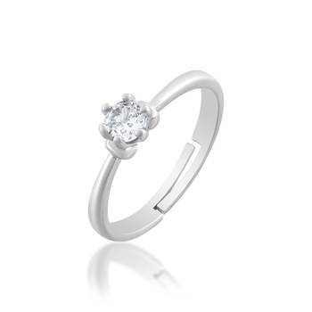 Brass silver plated imitation diamond moissanite finger ring for women girls 2