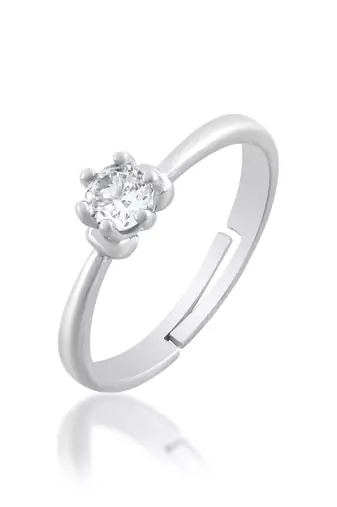 Brass silver plated imitation diamond moissanite finger ring for women girls