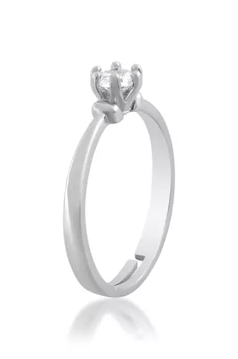 Brass silver plated imitation diamond moissanite finger ring for women girls