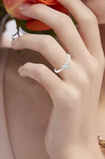 Brass silver plated imitation diamond moissanite finger ring for women girls